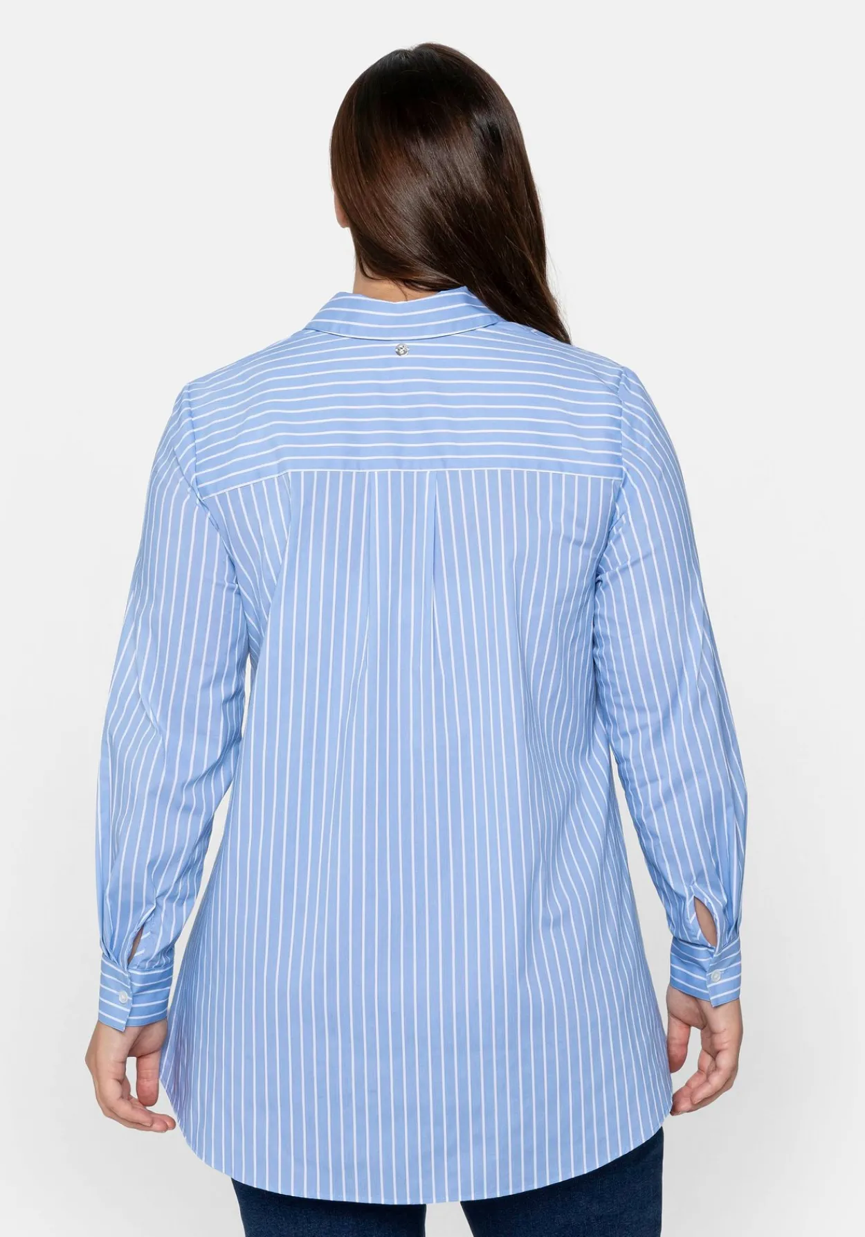 Longbluse mit Streifen und gerundetem Saum<sheego Sale