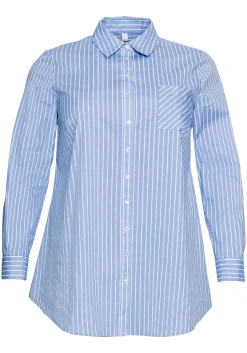 Longbluse mit Streifen und gerundetem Saum<sheego Sale
