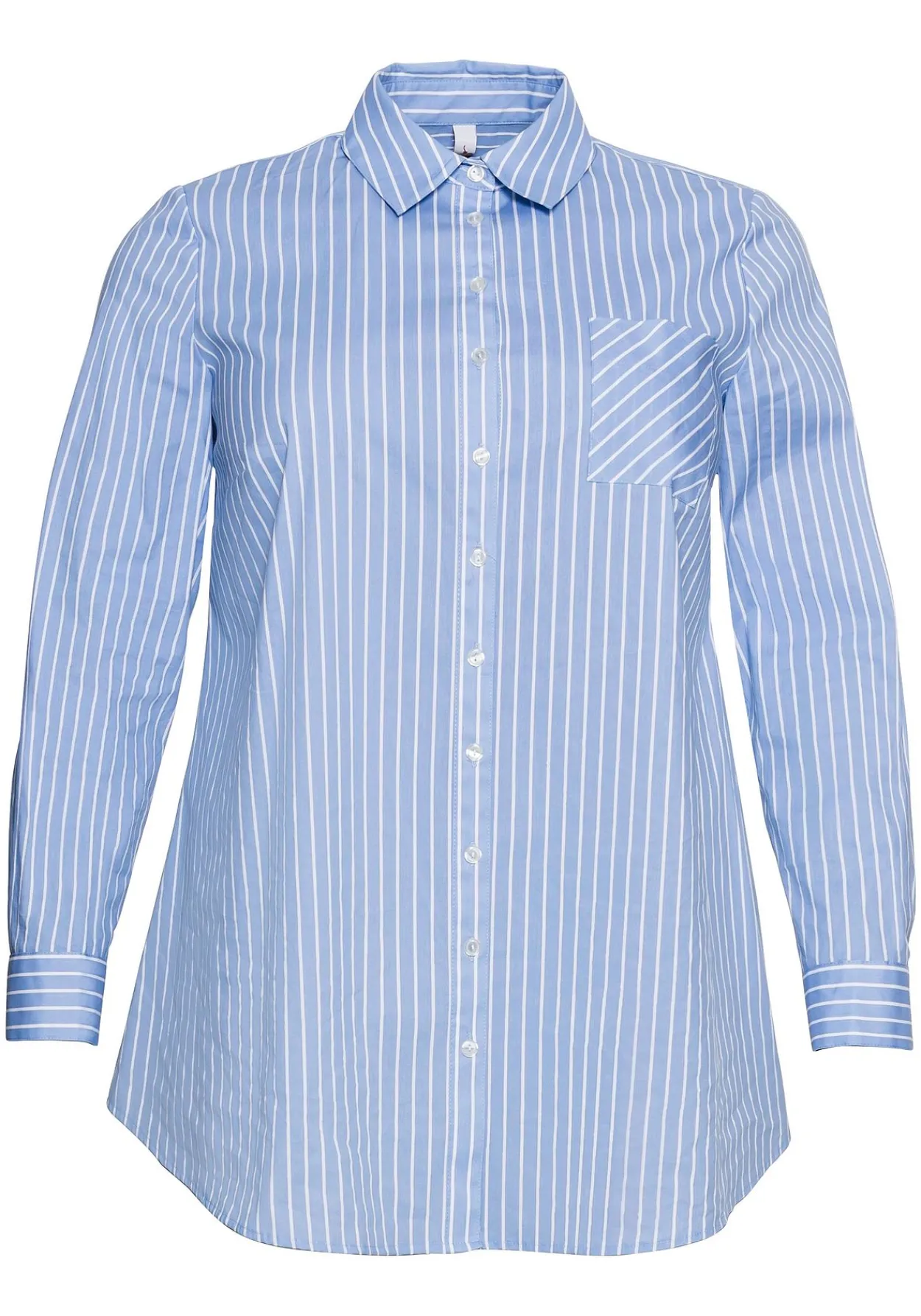 Longbluse mit Streifen und gerundetem Saum<sheego Sale