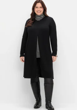 Longpullover in A-Linie, mit langem Schlitz vorn<sheego Outlet