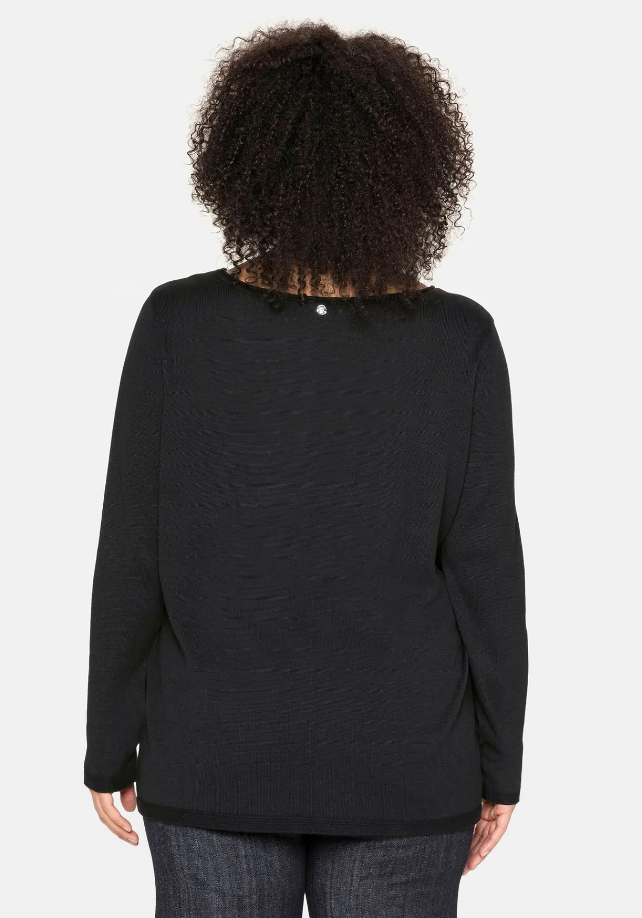 Longpullover mit U-Boot-Ausschnitt und Leinenanteil<sheego Online