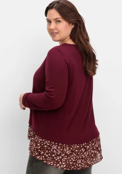 Longshirt aus Feinstrick, mit Chiffonfutter<sheego by Joe Browns Outlet
