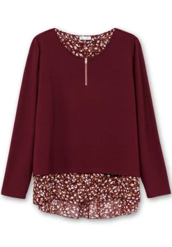 Longshirt aus Feinstrick, mit Chiffonfutter<sheego by Joe Browns Outlet
