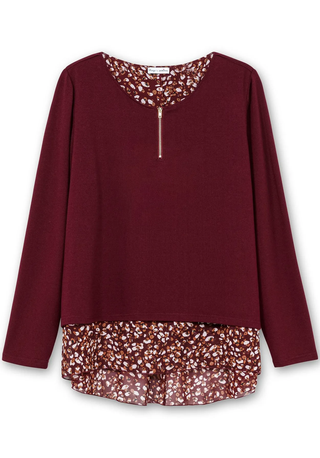 Longshirt aus Feinstrick, mit Chiffonfutter<sheego by Joe Browns Outlet