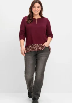 Longshirt aus Feinstrick, mit Chiffonfutter<sheego by Joe Browns Outlet
