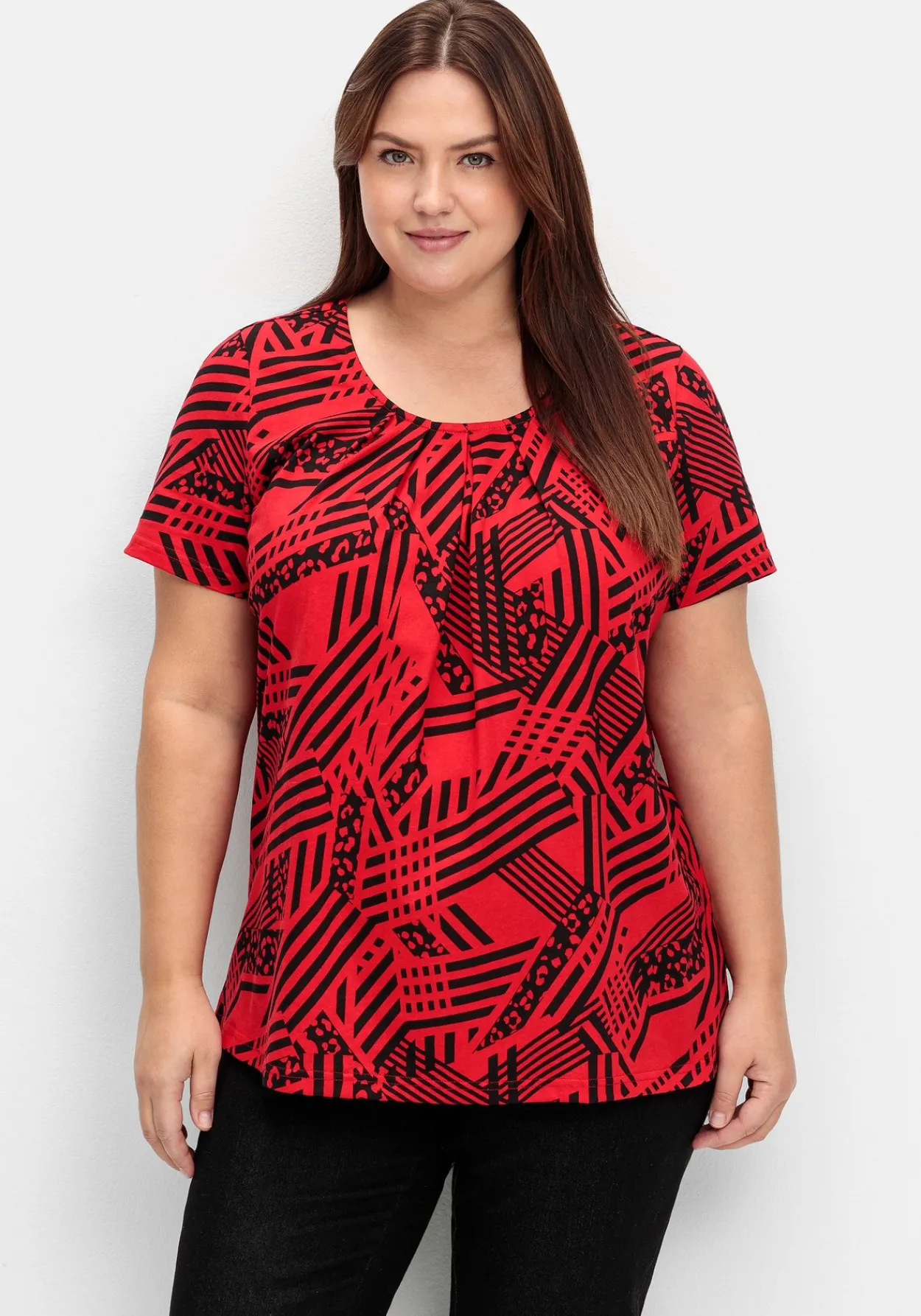 Longshirt in A-Linie, mit grafischem Muster<sheego New