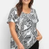 Longshirt in A-Linie, mit grafischem Muster<sheego Online