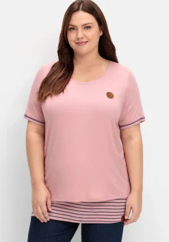 Longshirt in 2-in-1-Optik, mit Rundhalsausschnitt<sheego x Collection L. Online