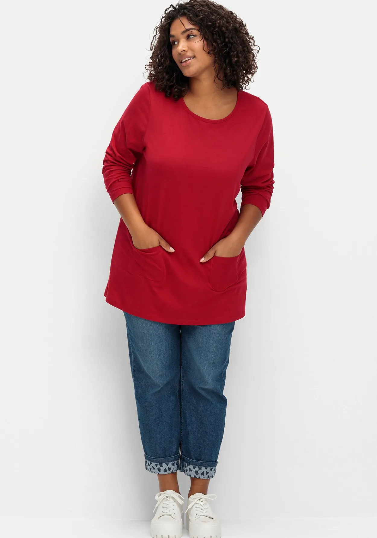 Longshirt mit aufgesetzten Taschen<sheego Sale