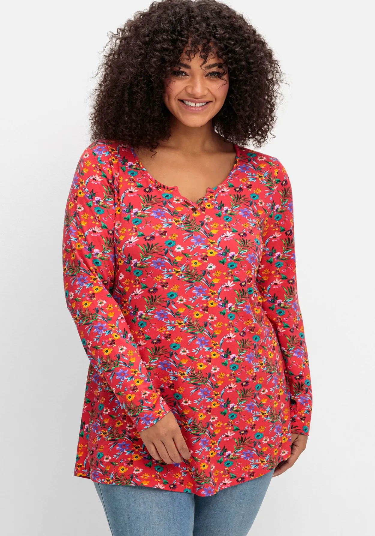 Longshirt mit Blümchen-Alloverdruck<sheego by Joe Browns Fashion