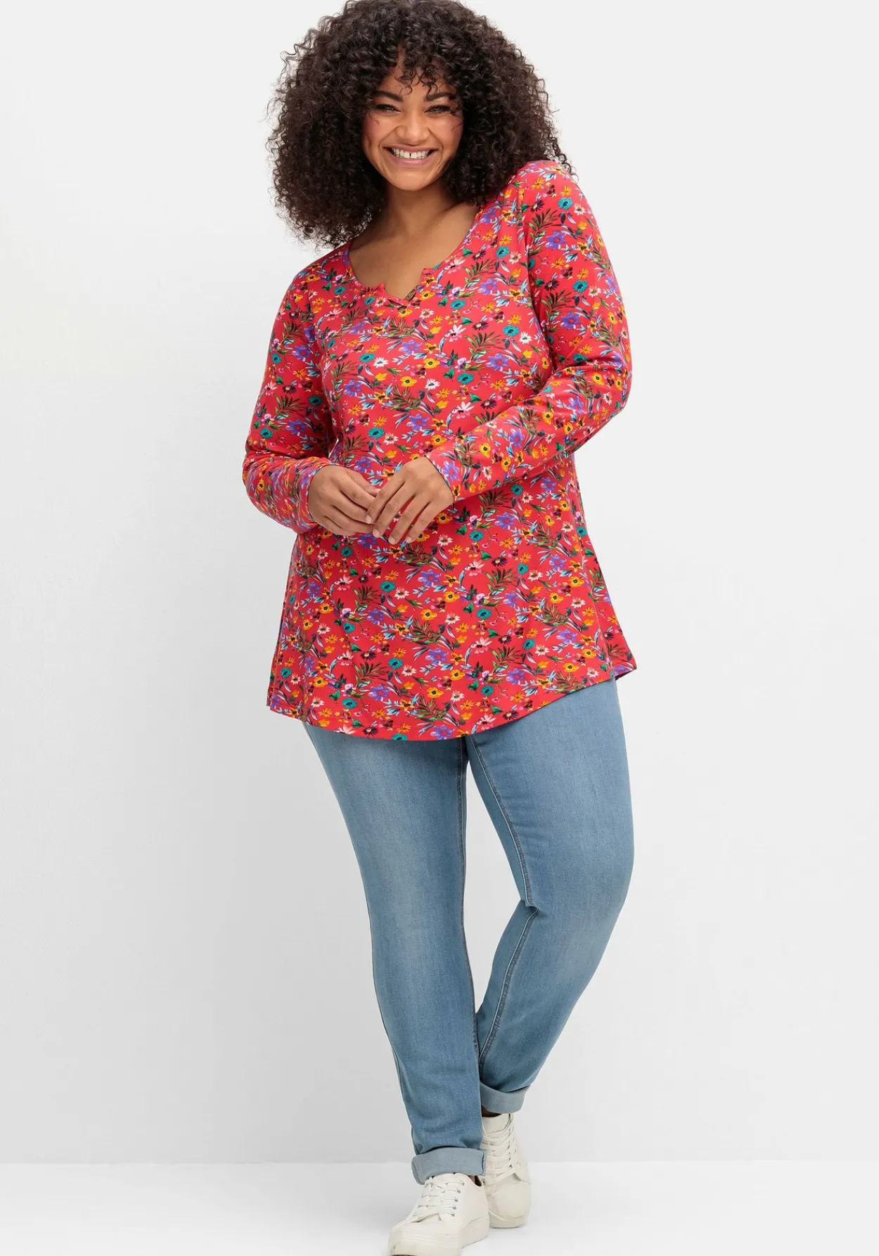 Longshirt mit Blümchen-Alloverdruck<sheego by Joe Browns Fashion