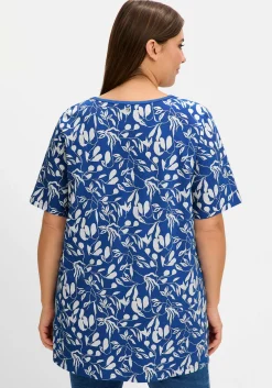 Longshirt mit Blumendruck, in leichter A-Linie<sheego Outlet