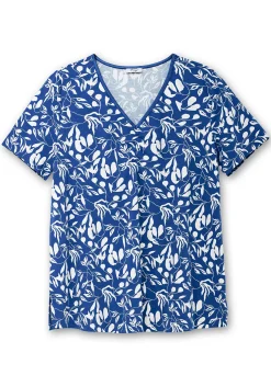 Longshirt mit Blumendruck, in leichter A-Linie<sheego Outlet