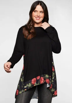 Longshirt mit floral bedruckten Einsätzen<sheego by Joe Browns Clearance
