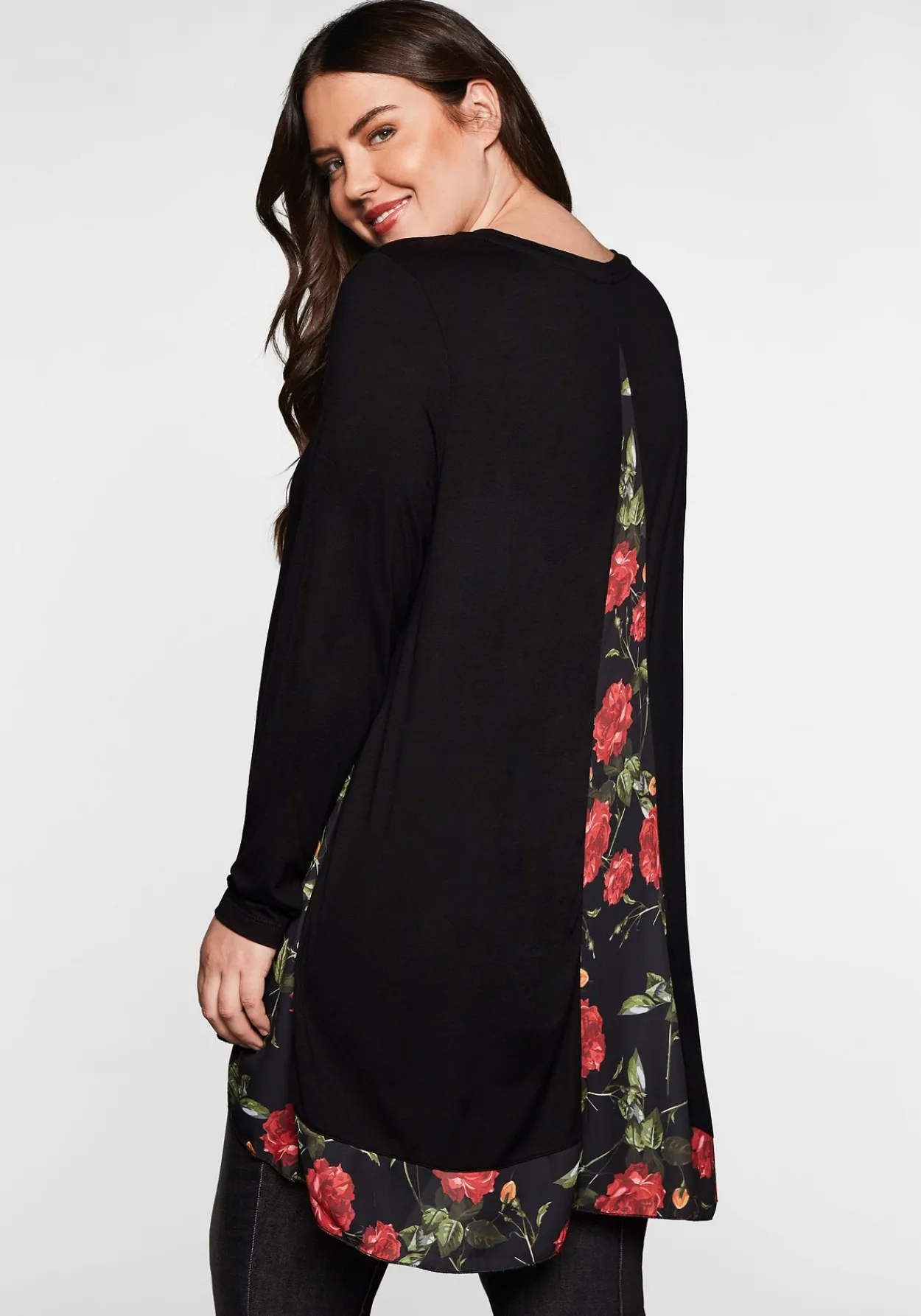 Longshirt mit floral bedruckten Einsätzen<sheego by Joe Browns Clearance