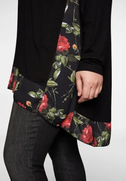 Longshirt mit floral bedruckten Einsätzen<sheego by Joe Browns Clearance