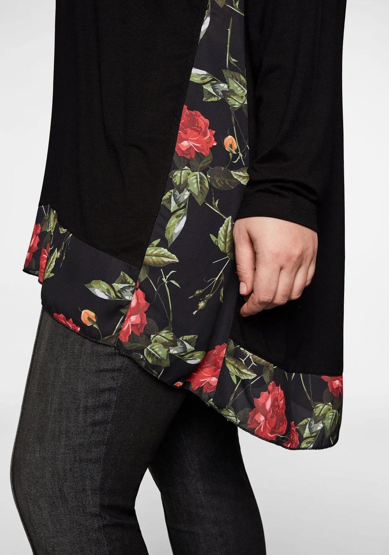 Longshirt mit floral bedruckten Einsätzen<sheego by Joe Browns Clearance