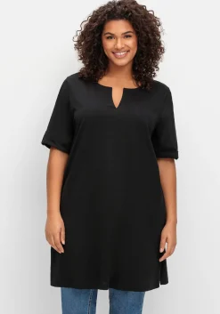 Longshirt mit geschlitztem Ausschnitt<sheego Discount