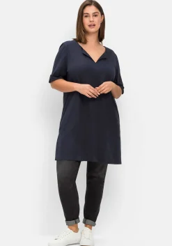 Longshirt mit geschlitztem Ausschnitt<sheego Outlet