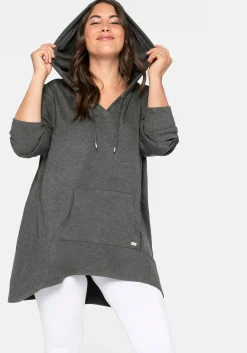 Longshirt mit Kängurutasche, im Vokuhila-Schnitt<sheego Sale