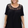 Longshirt mit Spitzenpasse, in A-Linie<sheego Best