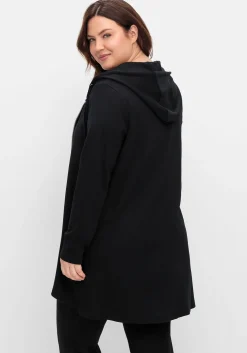 Longshirtjacke mit Kapuze und Kängurutasche<sheego Sale