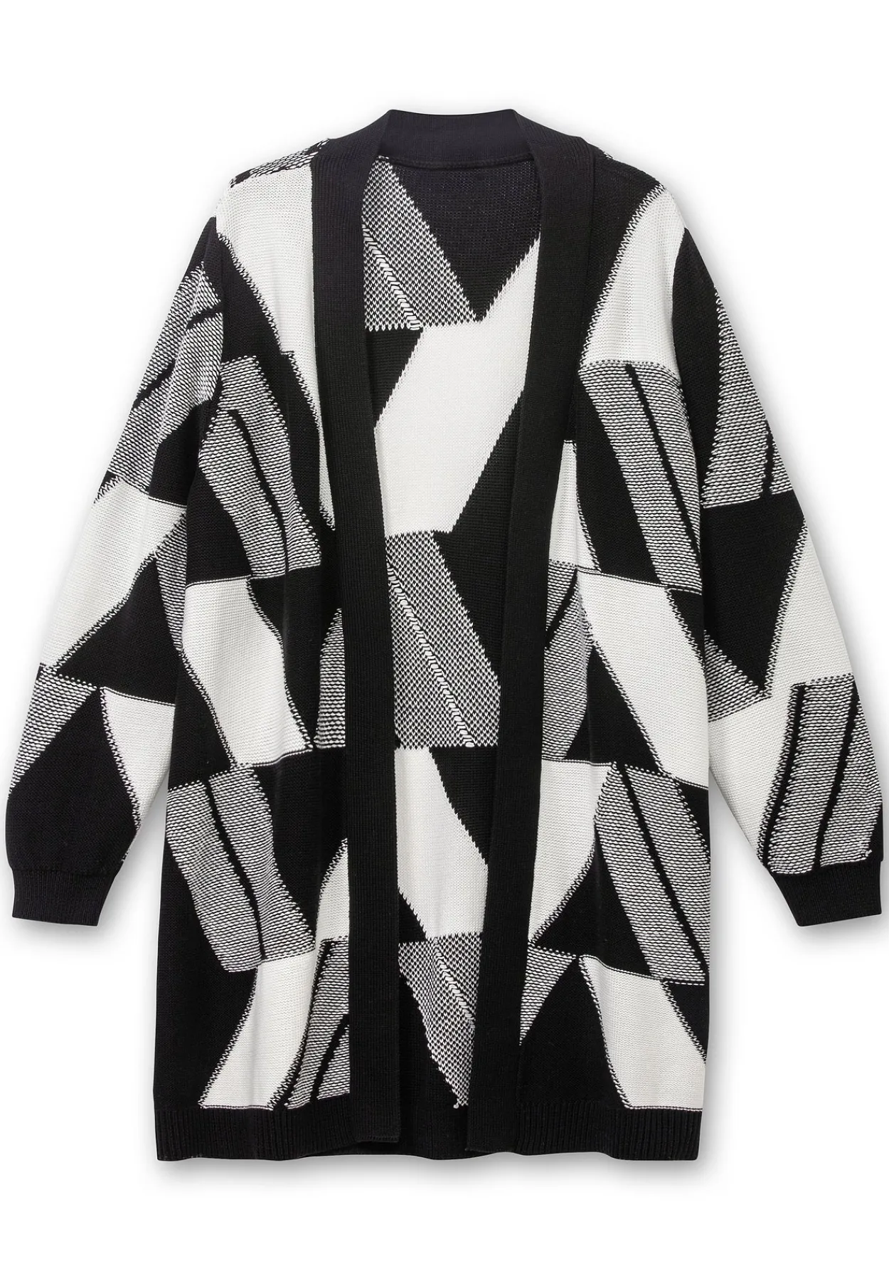 Longstrickjacke mit grafischem Jacquardmuster<sheego Online