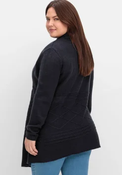Longstrickjacke mit Schalkragen und Zipfelsaum<sheego by Joe Browns Outlet