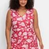 Longtop mit Blumendruck und Spitze im Rücken<sheego by Joe Browns Discount