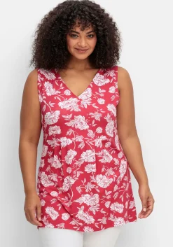 Longtop mit Blumendruck und Spitze im Rücken<sheego by Joe Browns Discount