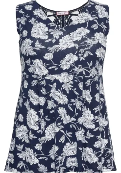 Longtop mit Blumendruck und Spitze im Rücken<sheego by Joe Browns Outlet