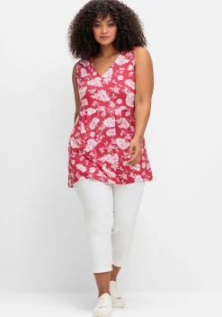 Longtop mit Blumendruck und Spitze im Rücken<sheego by Joe Browns Discount