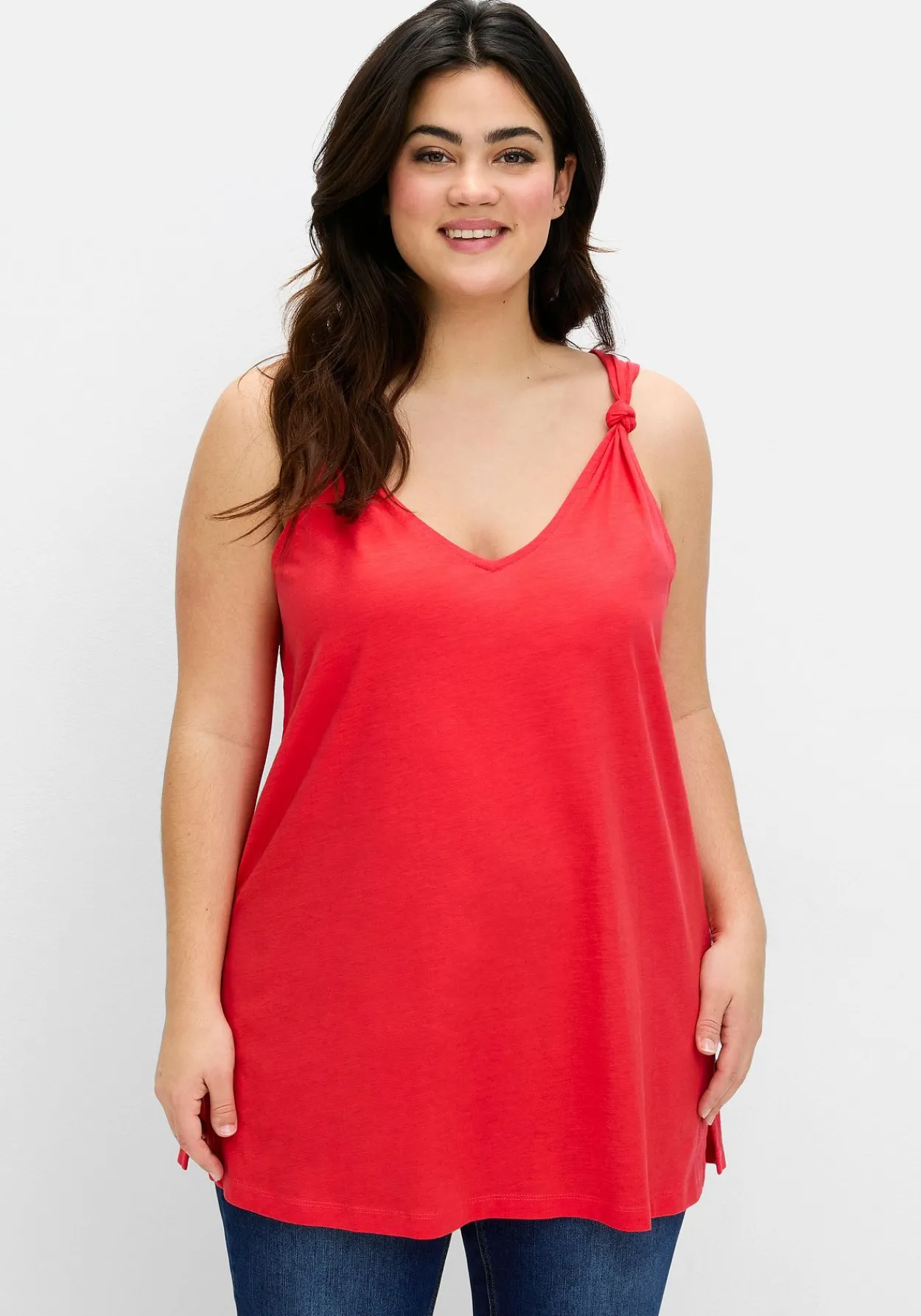 Longtop mit Knotendetail am Träger<sheego Fashion