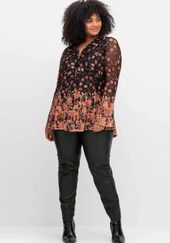 Longtunika aus Mesh, mit Trompetenärmeln<sheego by Joe Browns Hot