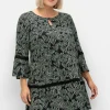 Longtunika mit floralem Print und Lochmusterdetails<sheego Best