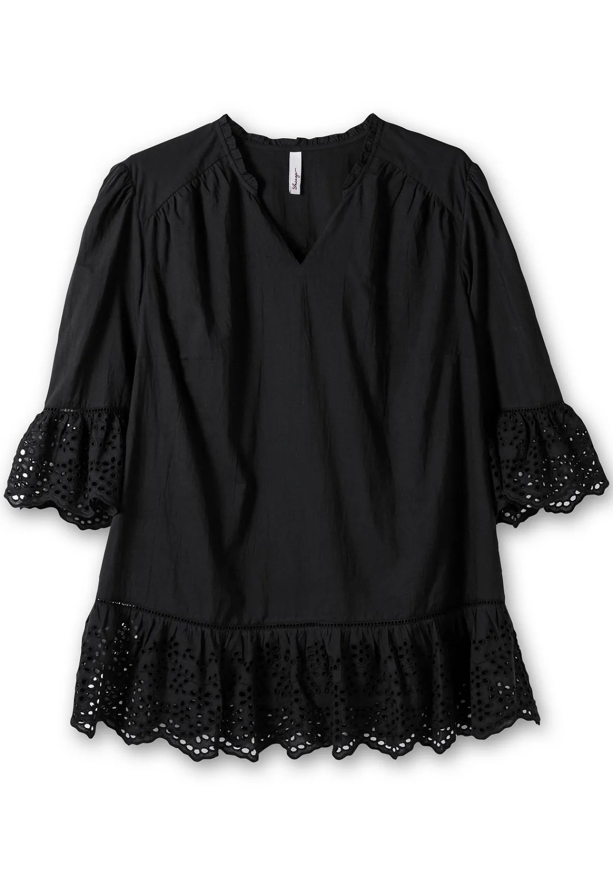 Longtunika mit Lochmusterdetails und Volantspitze<sheego Discount