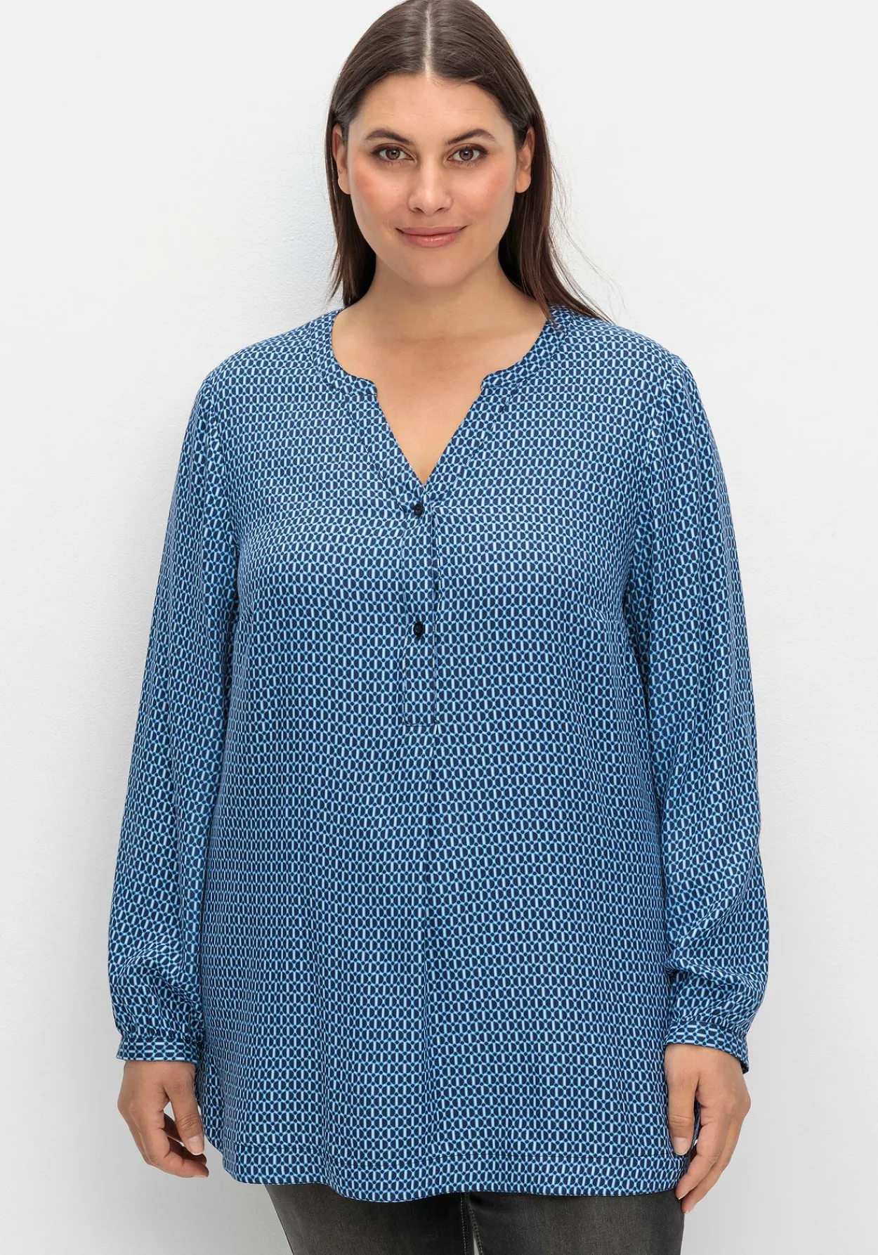 Longtunika mit Minimaldruck und Knopfleiste<sheego New
