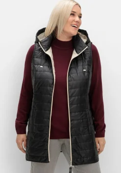 Longweste mit Kapuze und Kontrastdetails<sheego Clearance