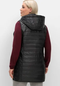 Longweste mit Kapuze und Kontrastdetails<sheego Clearance