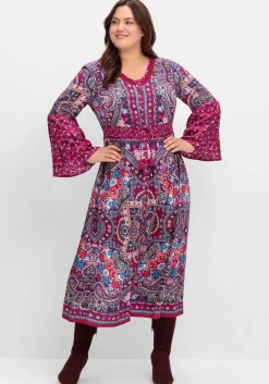 Maxikleid im Boho-Stil, mit Trompetenärmeln<sheego by Joe Browns Fashion