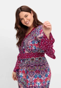 Maxikleid im Boho-Stil, mit Trompetenärmeln<sheego by Joe Browns Fashion