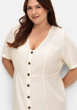 Maxikleid im Leinen-Mix, mit Knopfleiste<sheego Sale