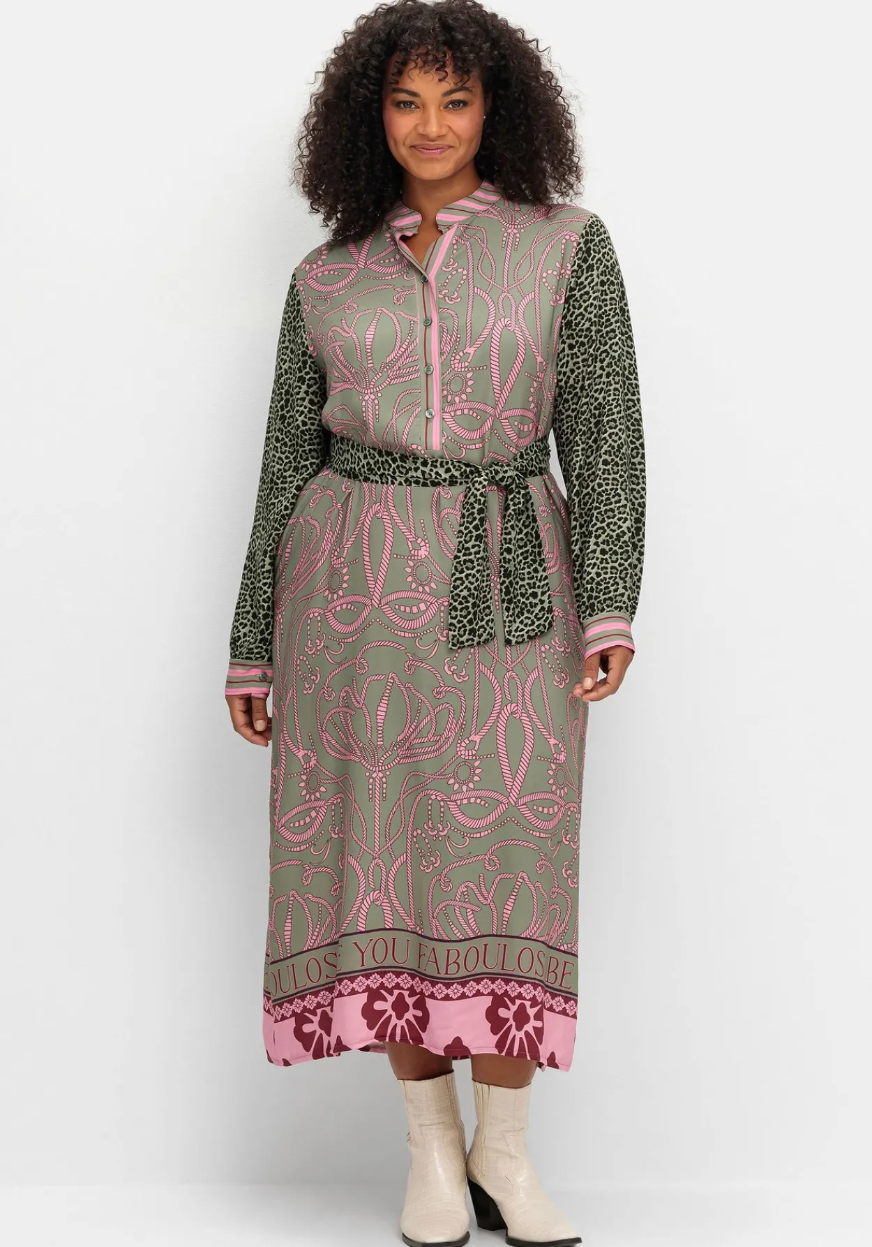 Maxikleid im Mustermix, mit Bindeband<sheego loves miss goodlife Best