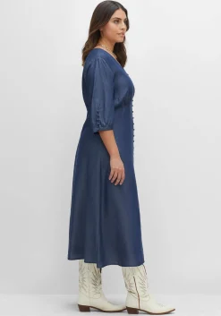 Maxikleid in Denimoptik, mit Knopfleiste<sheego Clearance