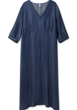 Maxikleid in Denimoptik, mit Knopfleiste<sheego Clearance