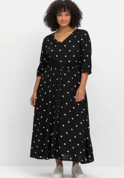 Maxikleid mit Alloverprint und gesmokter Taille<sheego by Joe Browns Online