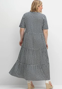 Maxikleid mit Alloverprint und Stufenvolants<sheego Fashion