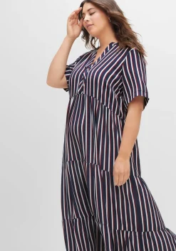Maxikleid mit Alloverstreifen, weich fließend<sheego Clearance