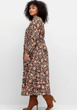 Maxikleid mit Blumenprint und gesmokter Taille<sheego by Joe Browns Hot