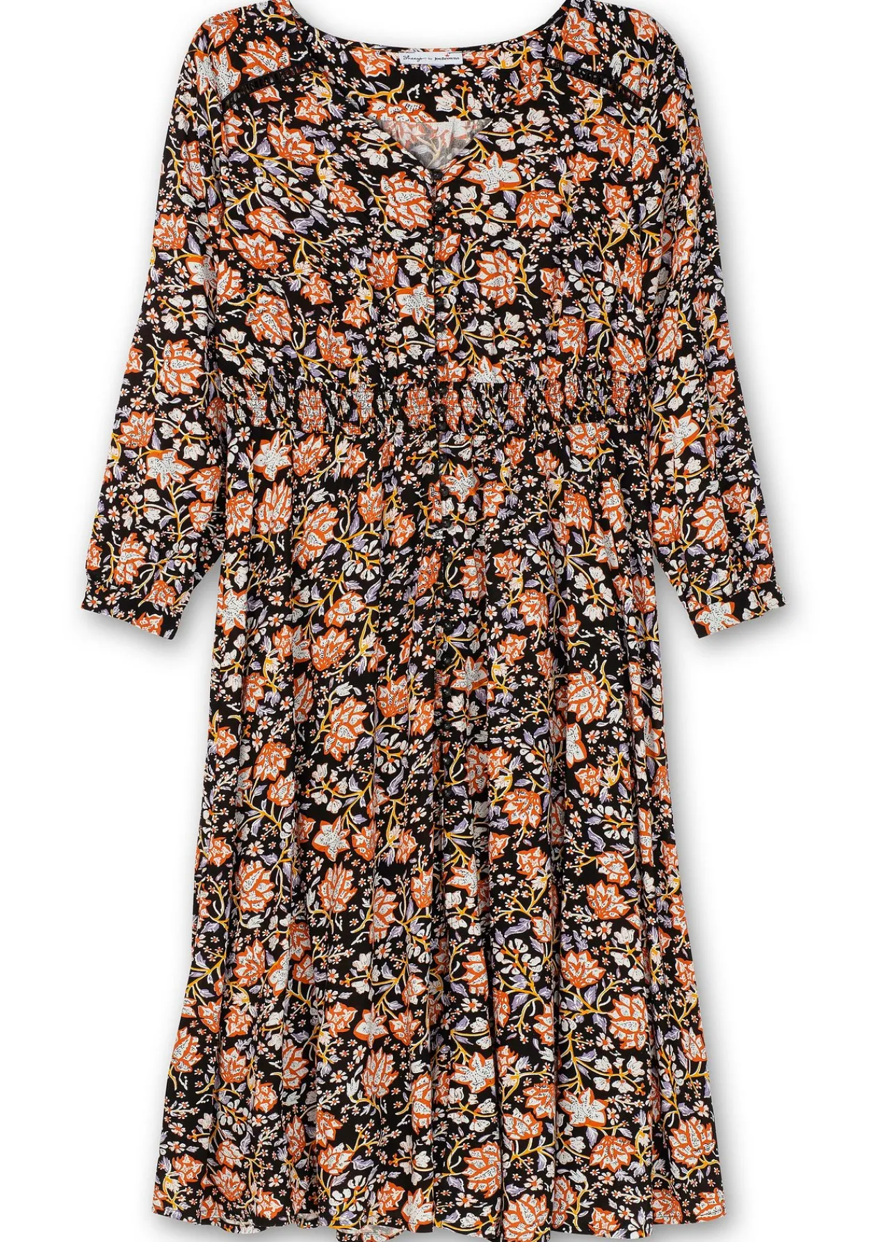 Maxikleid mit Blumenprint und gesmokter Taille<sheego by Joe Browns Hot